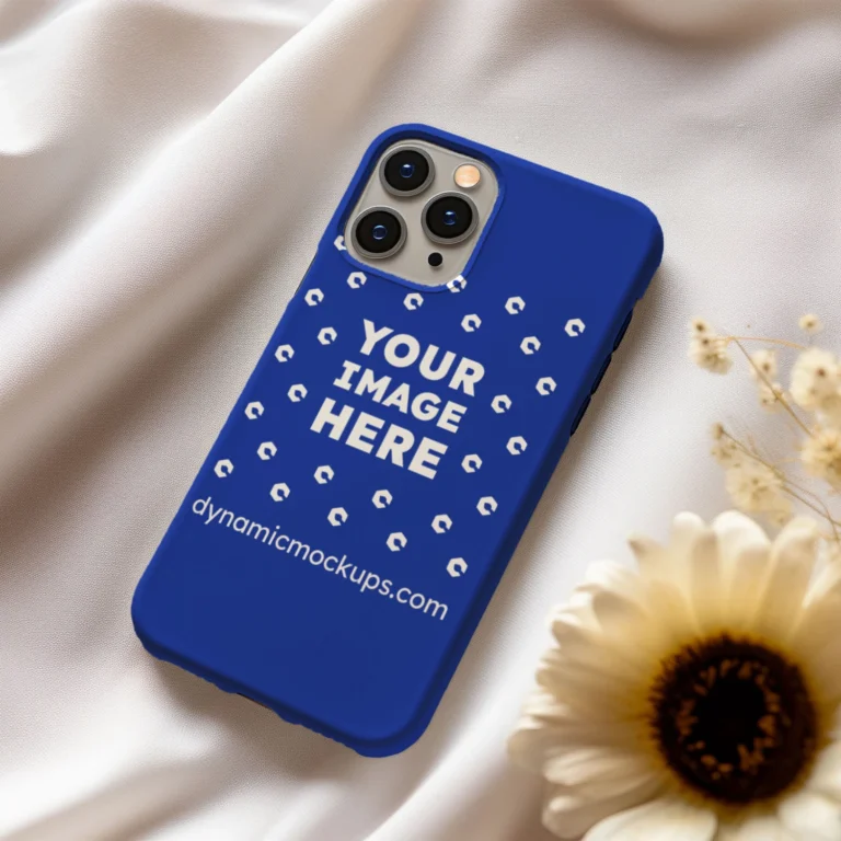 iPhone Dark Blue Phone Case Mockup Template