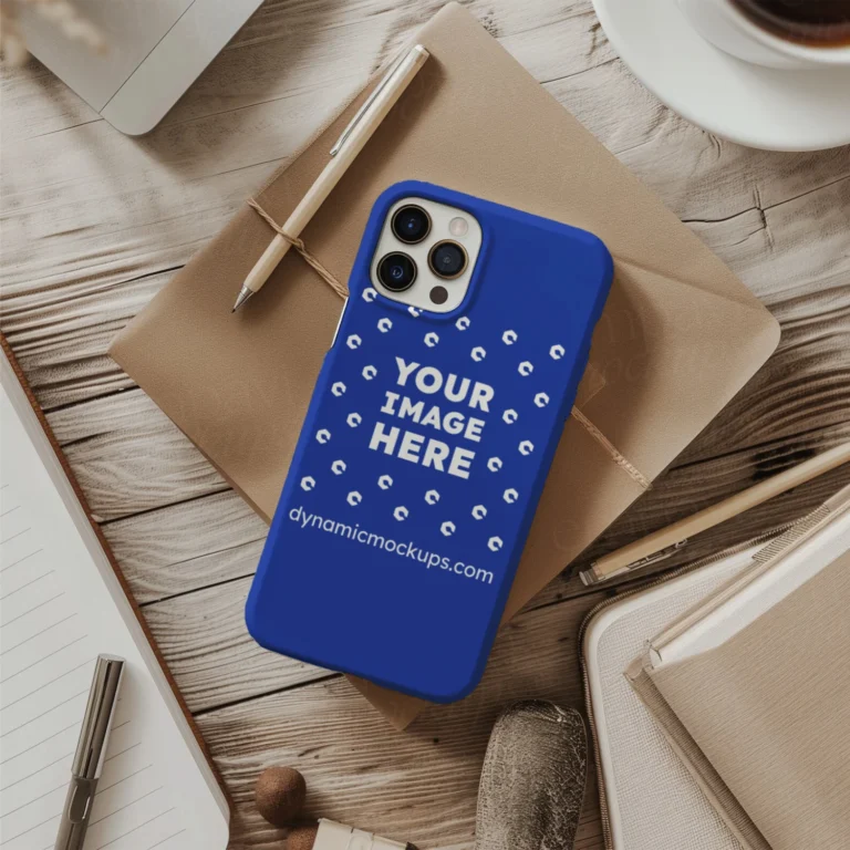 iPhone Dark Blue Phone Case Mockup Template