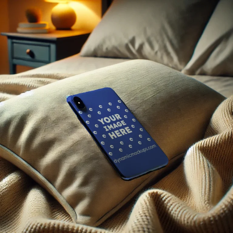 iPhone Dark Blue Phone Case Mockup Template