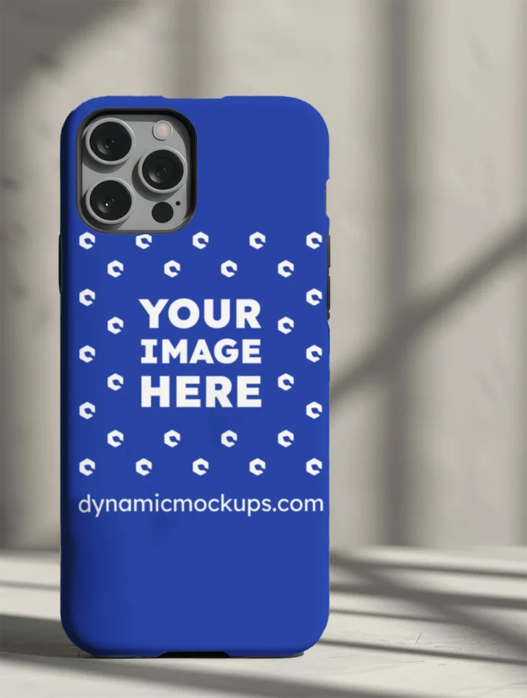 iPhone Dark Blue Phone Case Mockup Template