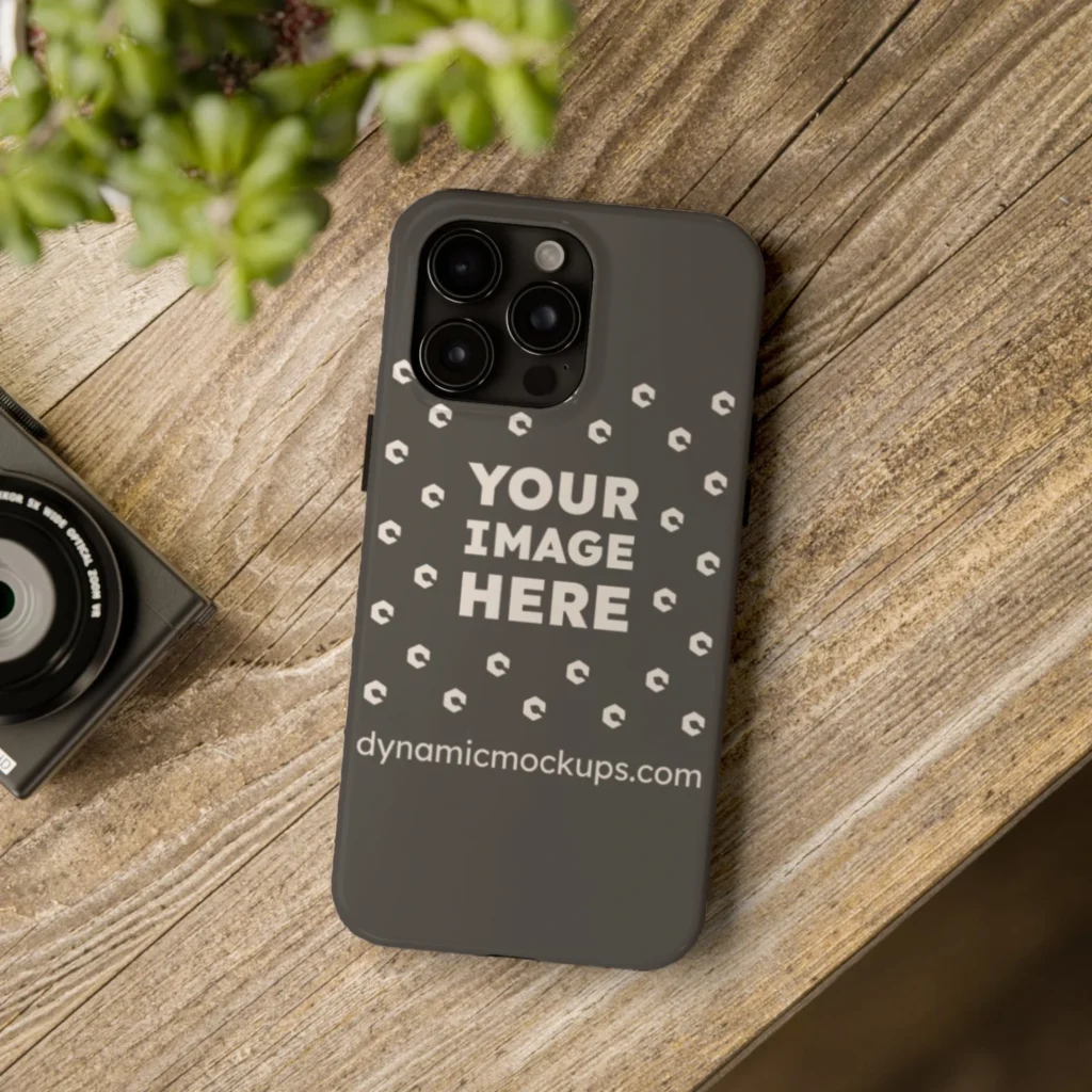 iPhone Dark Gray Phone Case Mockup Template