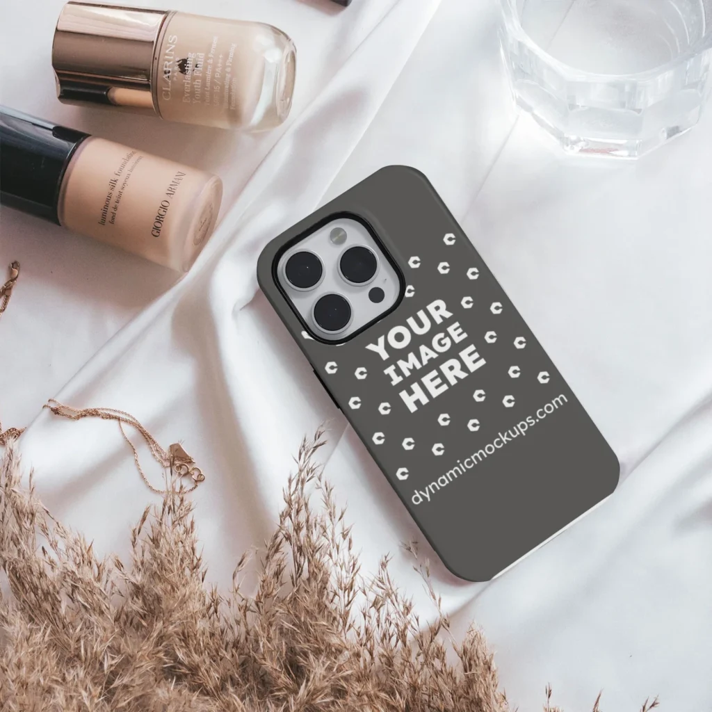 iPhone Dark Gray Phone Case Mockup Template