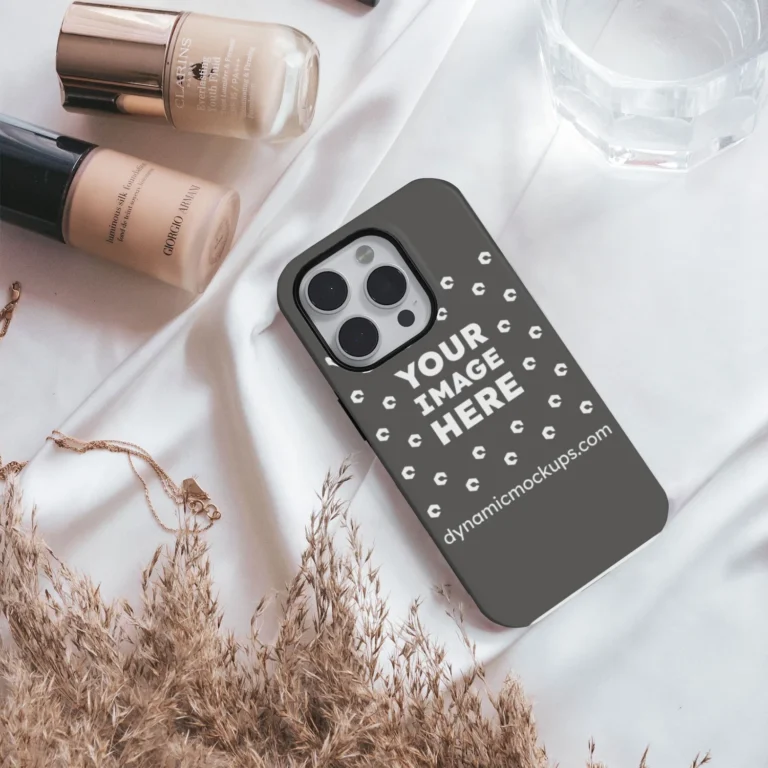 iPhone Dark Gray Phone Case Mockup Template