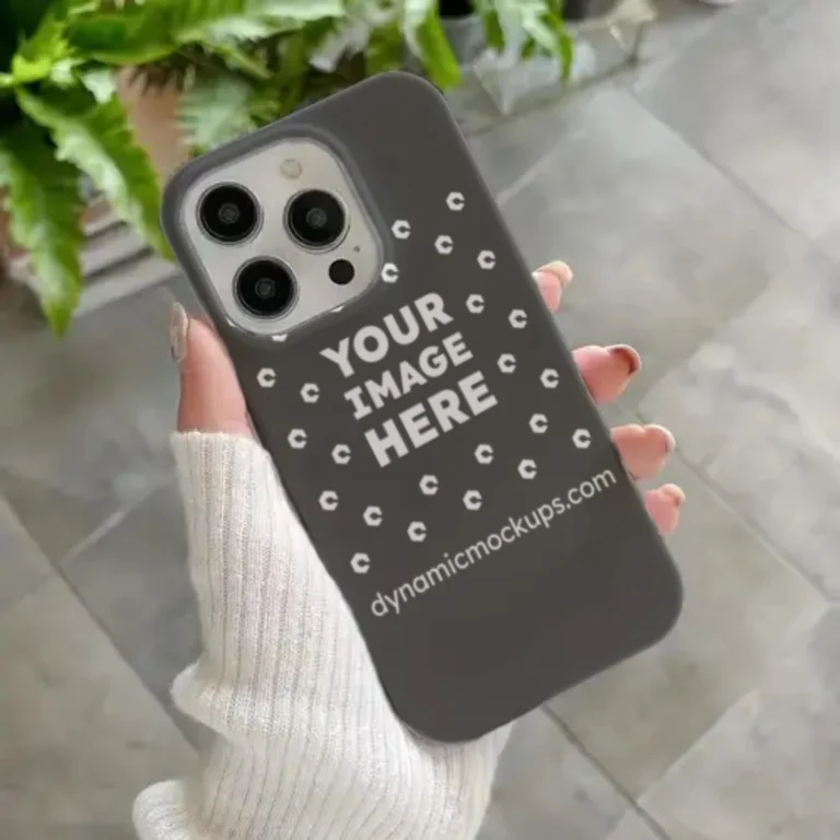 iPhone Dark Gray Phone Case Mockup Template