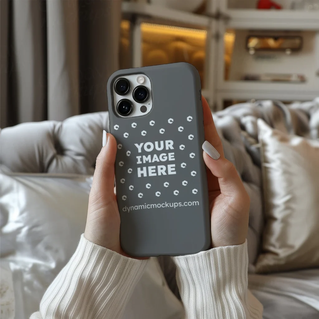 iPhone Dark Gray Phone Case Mockup Template