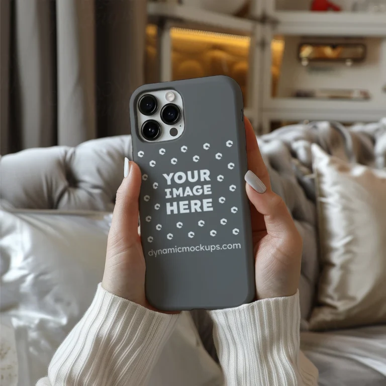 iPhone Dark Gray Phone Case Mockup Template