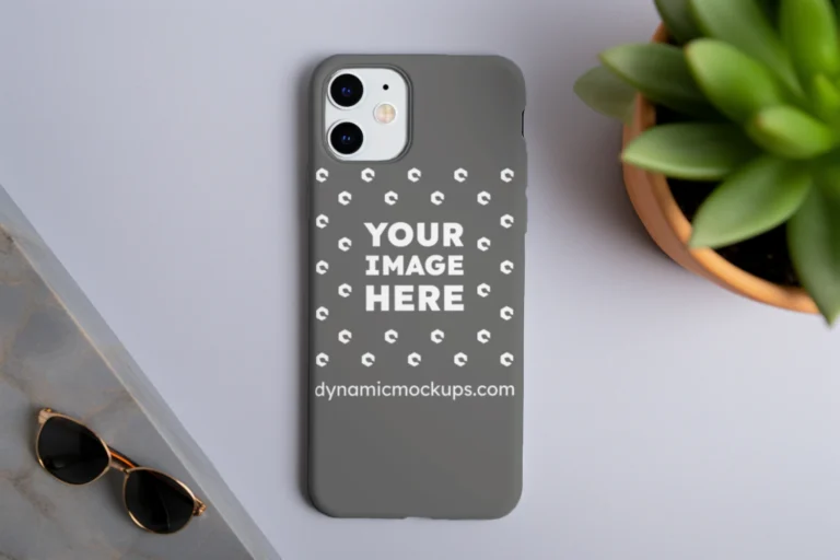 iPhone Dark Gray Phone Case Mockup Template