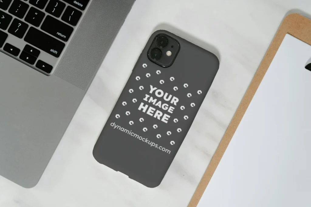 iPhone Dark Gray Phone Case Mockup Template