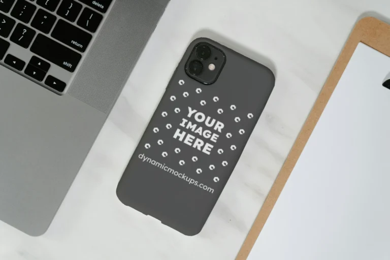 iPhone Dark Gray Phone Case Mockup Template