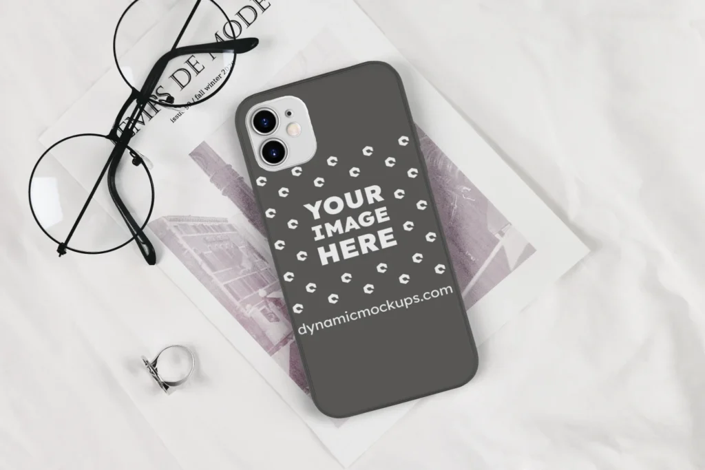 iPhone Dark Gray Phone Case Mockup Template