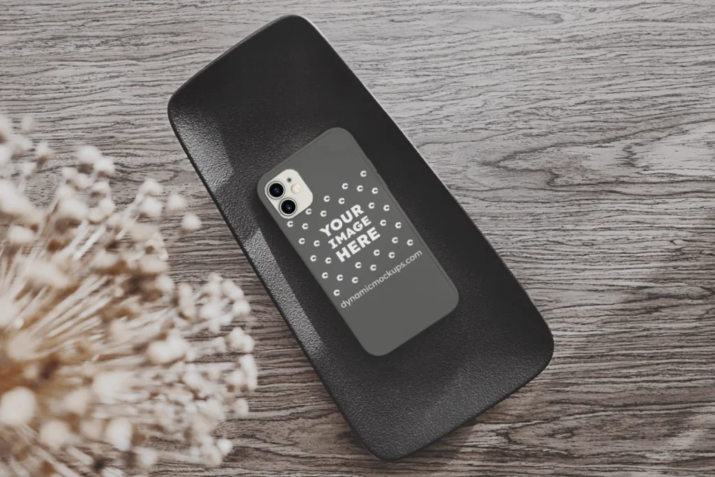 iPhone Dark Gray Phone Case Mockup Template