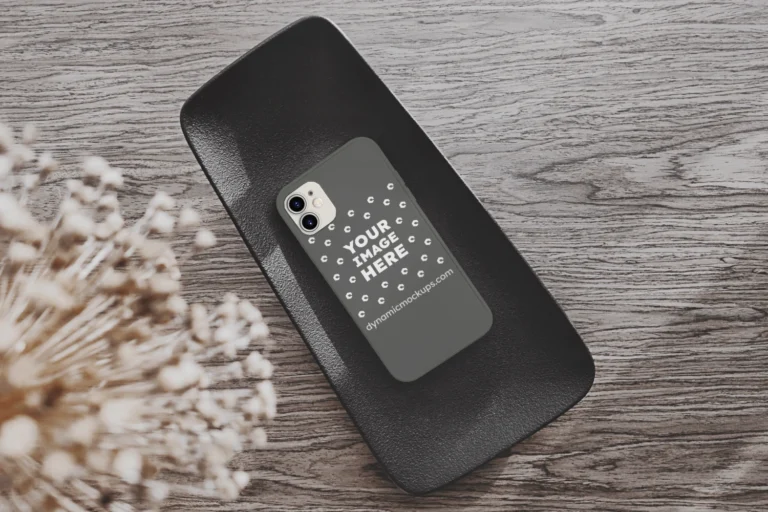 iPhone Dark Gray Phone Case Mockup Template