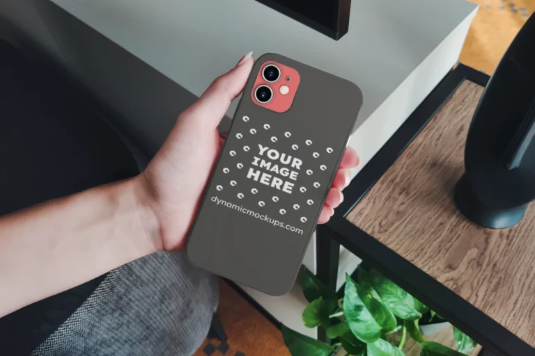 iPhone Dark Gray Phone Case Mockup Template