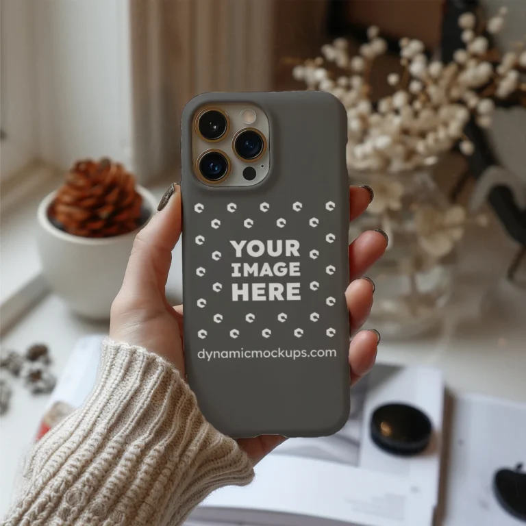 iPhone Dark Gray Phone Case Mockup Template