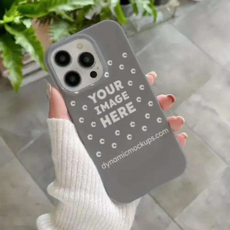 iPhone Gray Phone Case Mockup Template