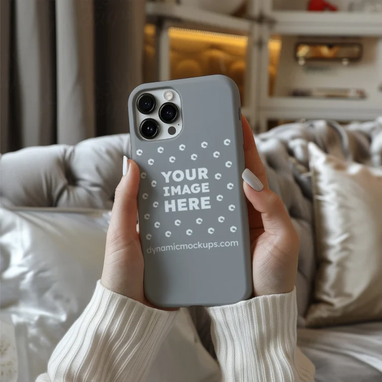 iPhone Gray Phone Case Mockup Template