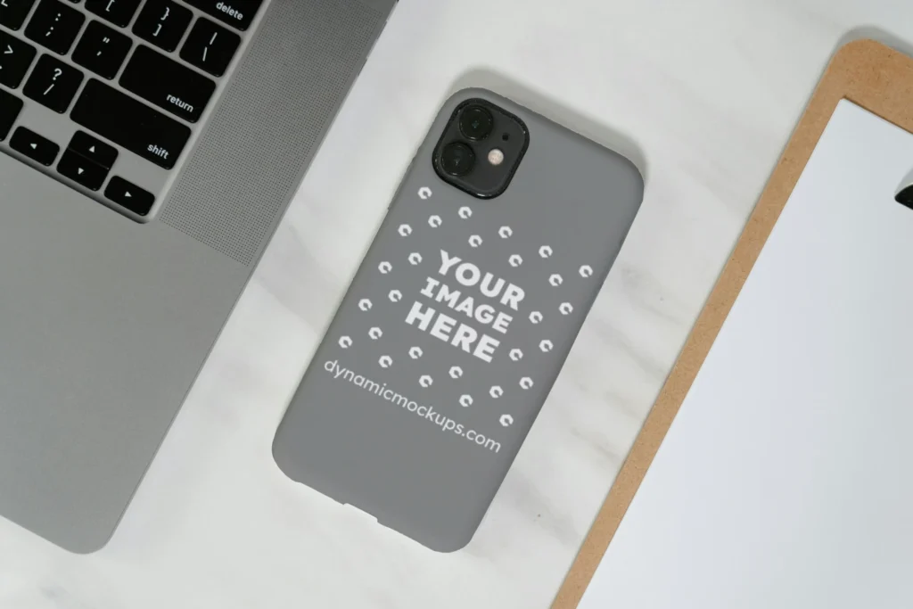 iPhone Gray Phone Case Mockup Template