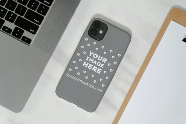 iPhone Gray Phone Case Mockup Template