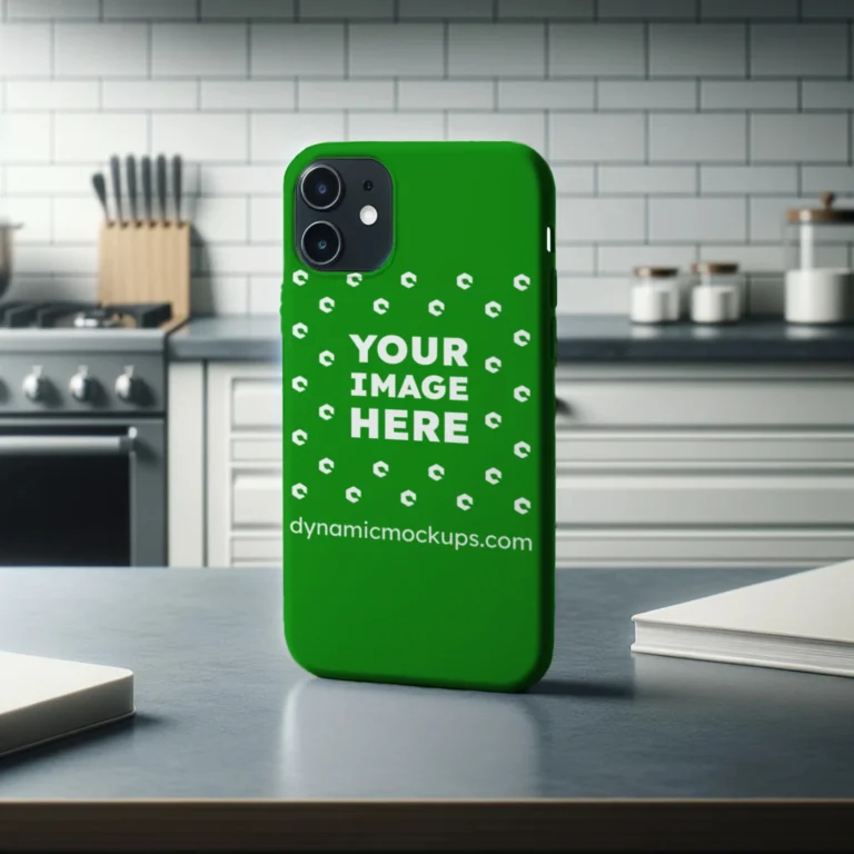 iPhone Green Phone Case Mockup Template