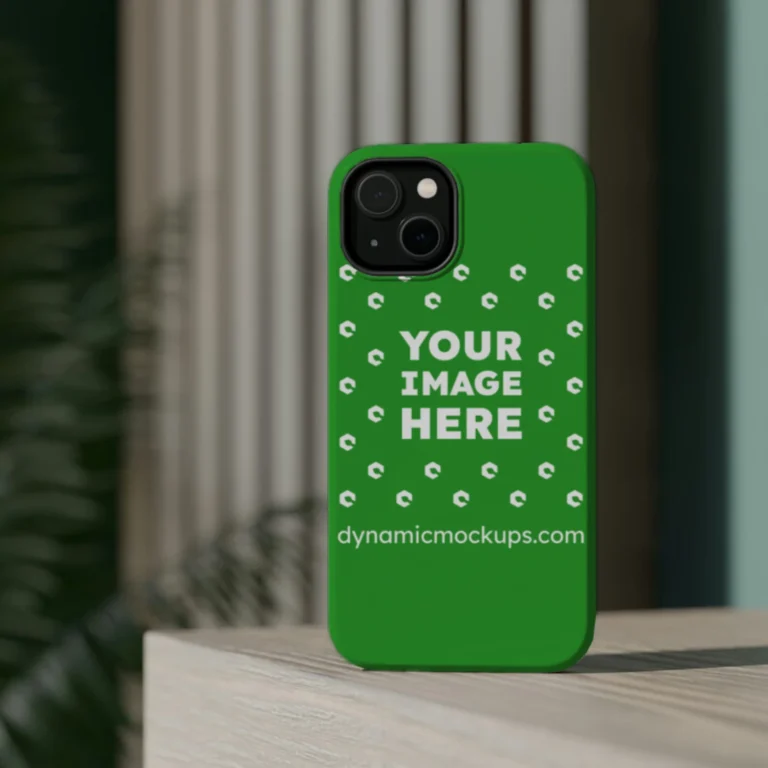 iPhone Green Phone Case Mockup Template
