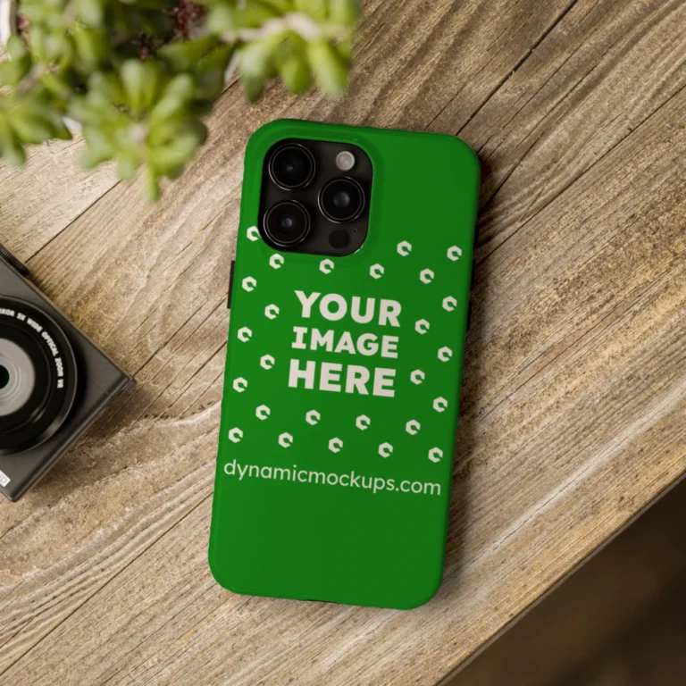 iPhone Green Phone Case Mockup Template