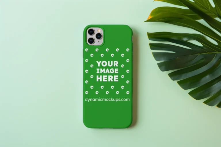 iPhone Green Phone Case Mockup Template