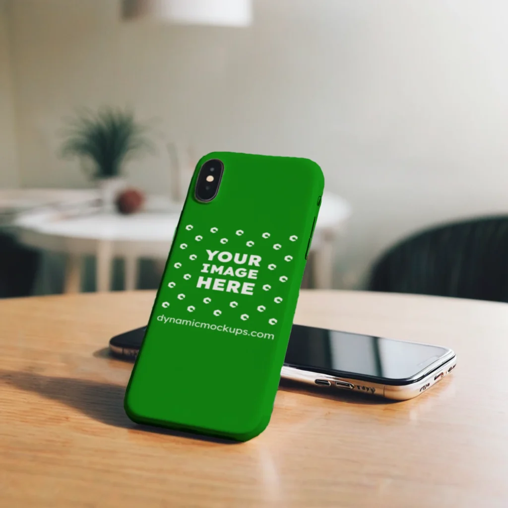 iPhone Green Phone Case Mockup Template