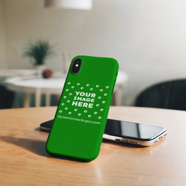 iPhone Green Phone Case Mockup Template