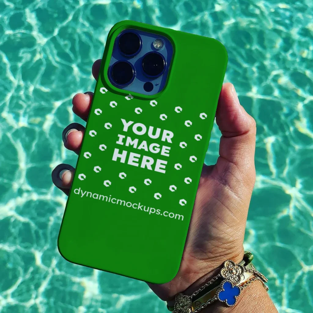 iPhone Green Phone Case Mockup Template