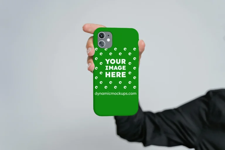 iPhone Green Phone Case Mockup Template