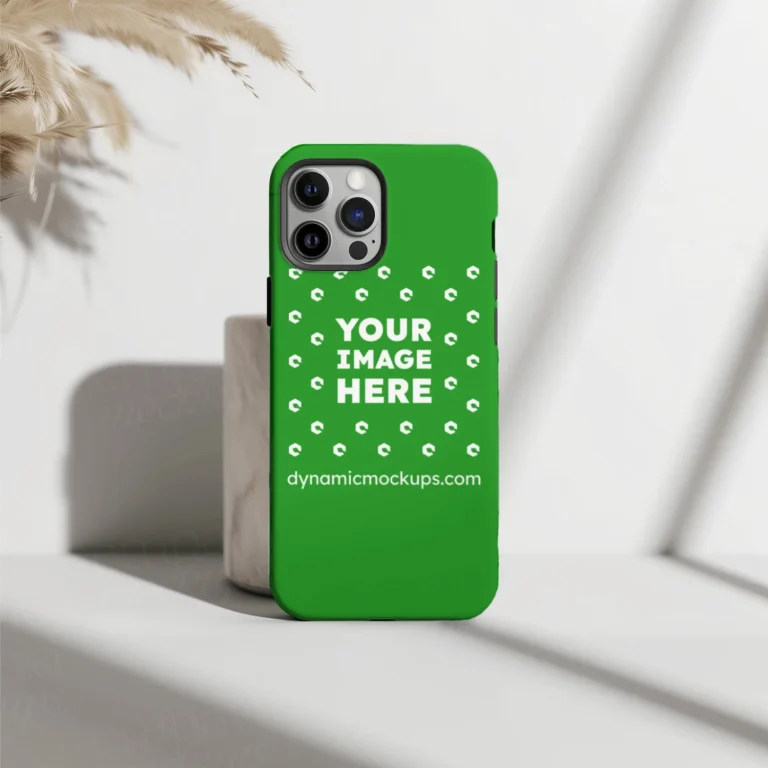 iPhone Green Phone Case Mockup Template