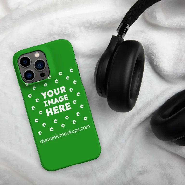 iPhone Green Phone Case Mockup Template