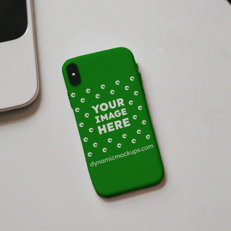 iPhone Green Phone Case Mockup Template