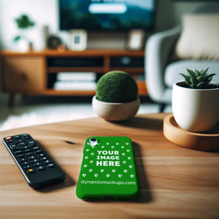 iPhone Green Phone Case Mockup Template