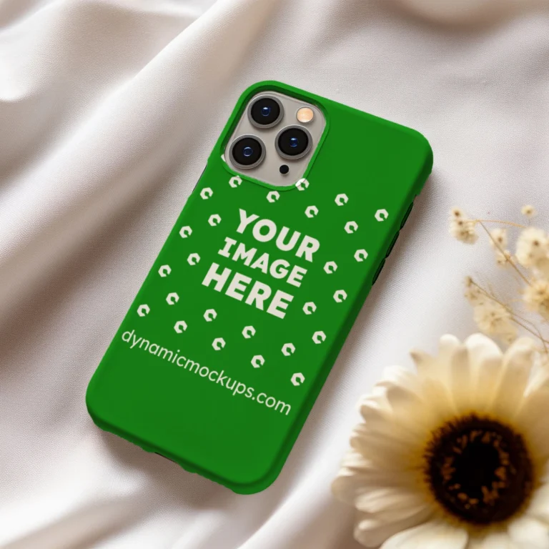 iPhone Green Phone Case Mockup Template