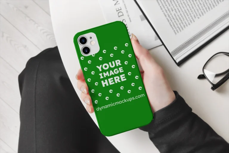 iPhone Green Phone Case Mockup Template