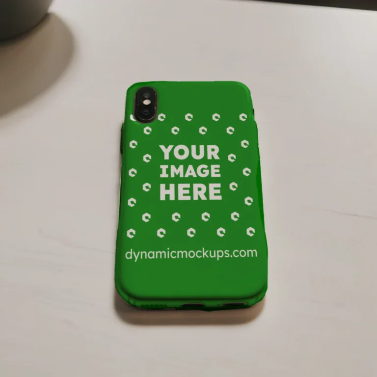 iPhone Green Phone Case Mockup Template