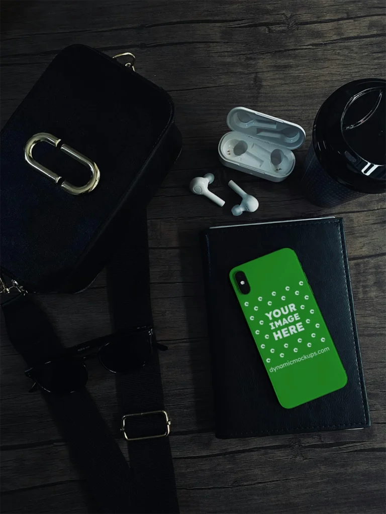 iPhone Green Phone Case Mockup Template