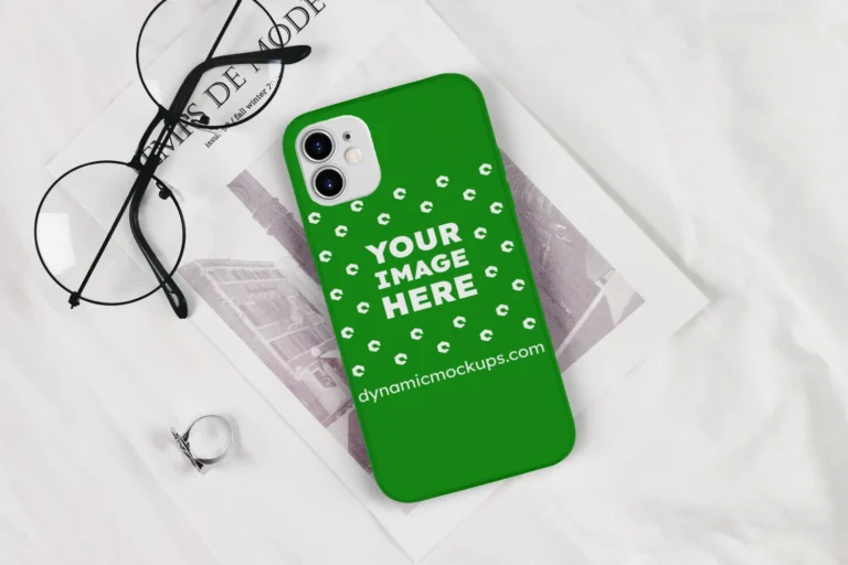 iPhone Green Phone Case Mockup Template