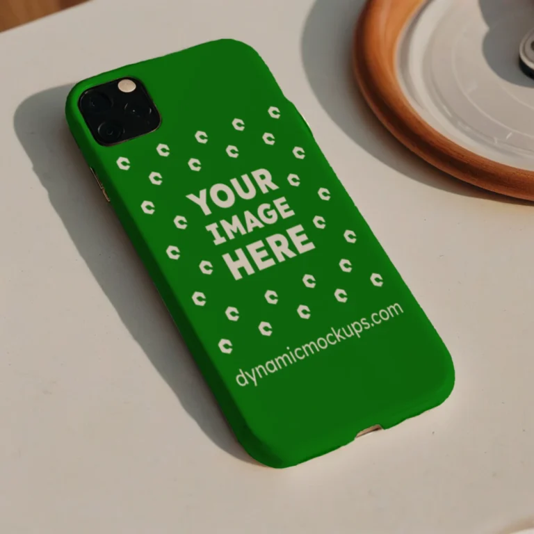 iPhone Green Phone Case Mockup Template