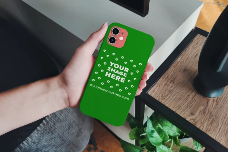iPhone Green Phone Case Mockup Template