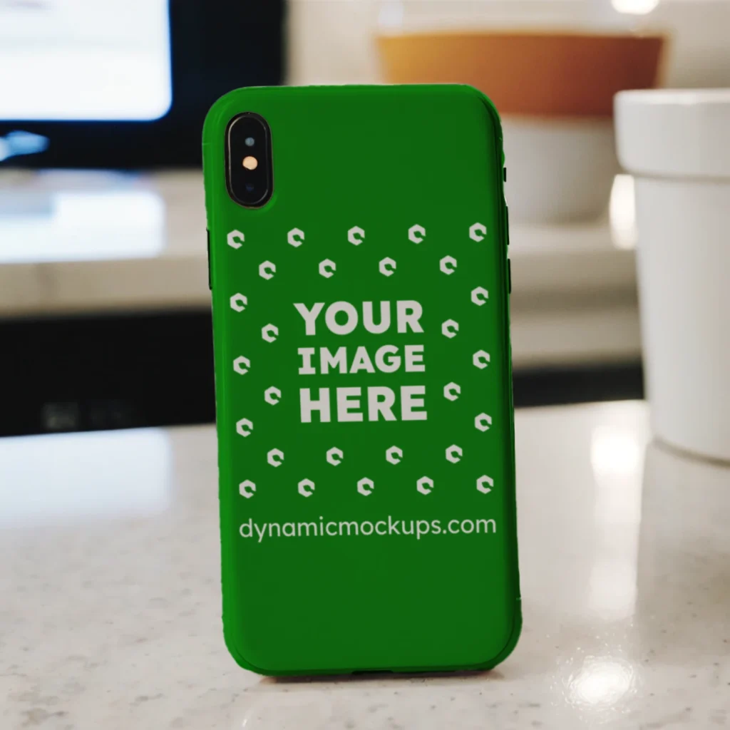 iPhone Green Phone Case Mockup Template