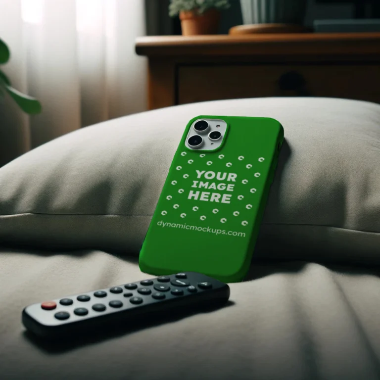 iPhone Green Phone Case Mockup Template