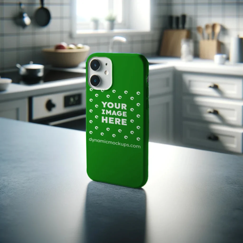 iPhone Green Phone Case Mockup Template