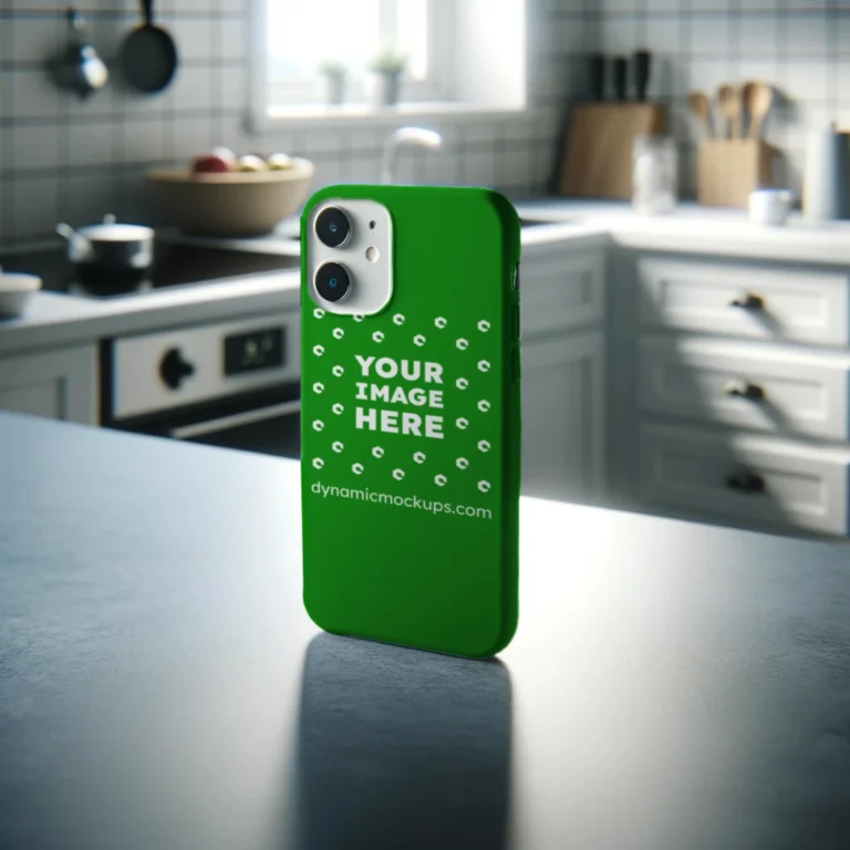 iPhone Green Phone Case Mockup Template