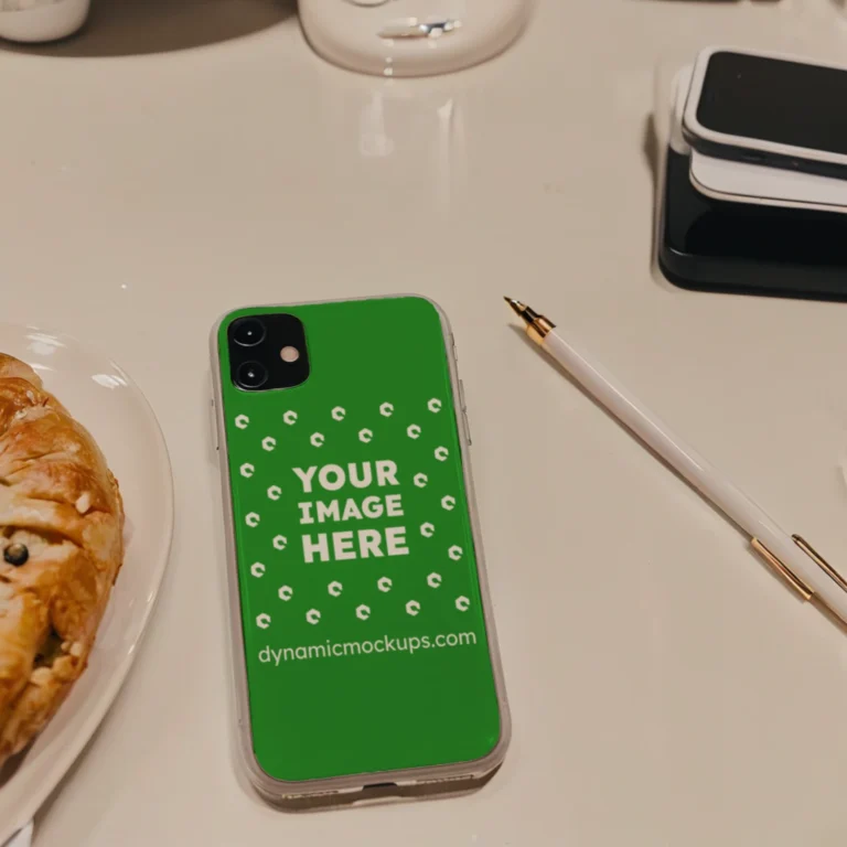 iPhone Green Phone Case Mockup Template