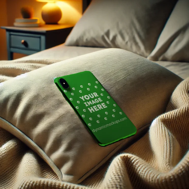 iPhone Green Phone Case Mockup Template