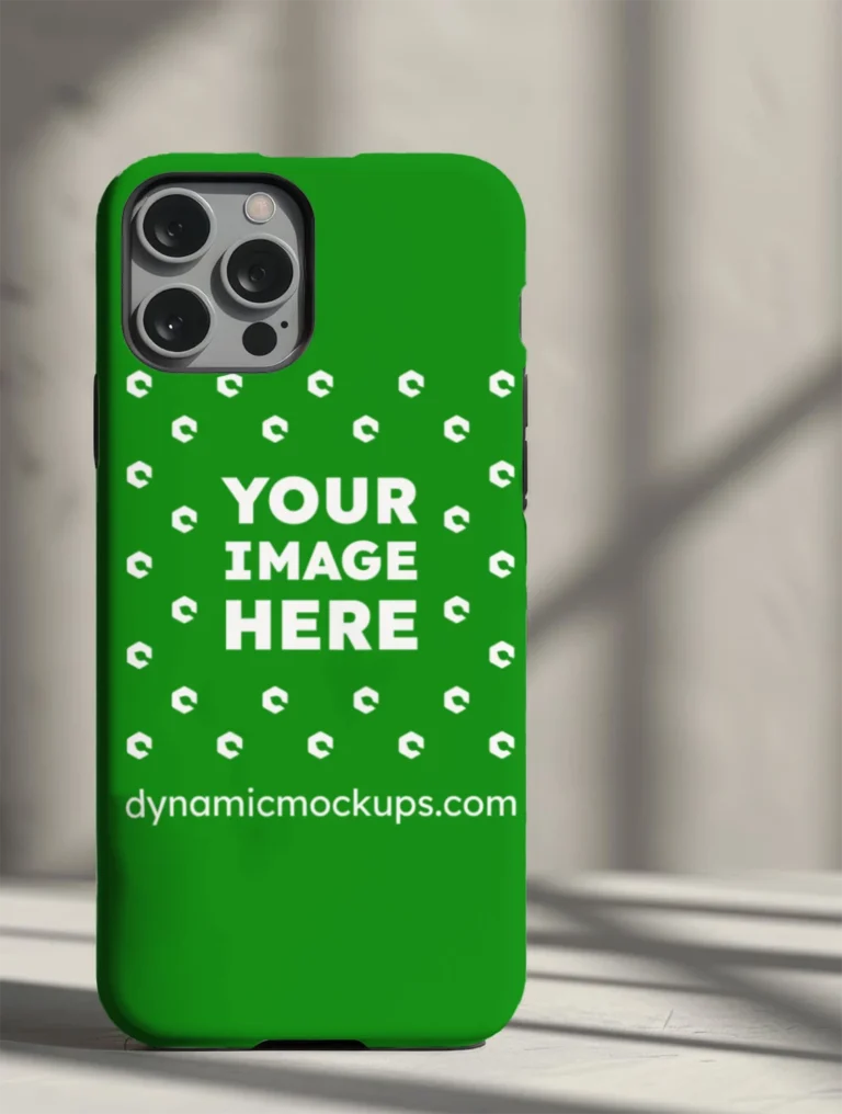 iPhone Green Phone Case Mockup Template