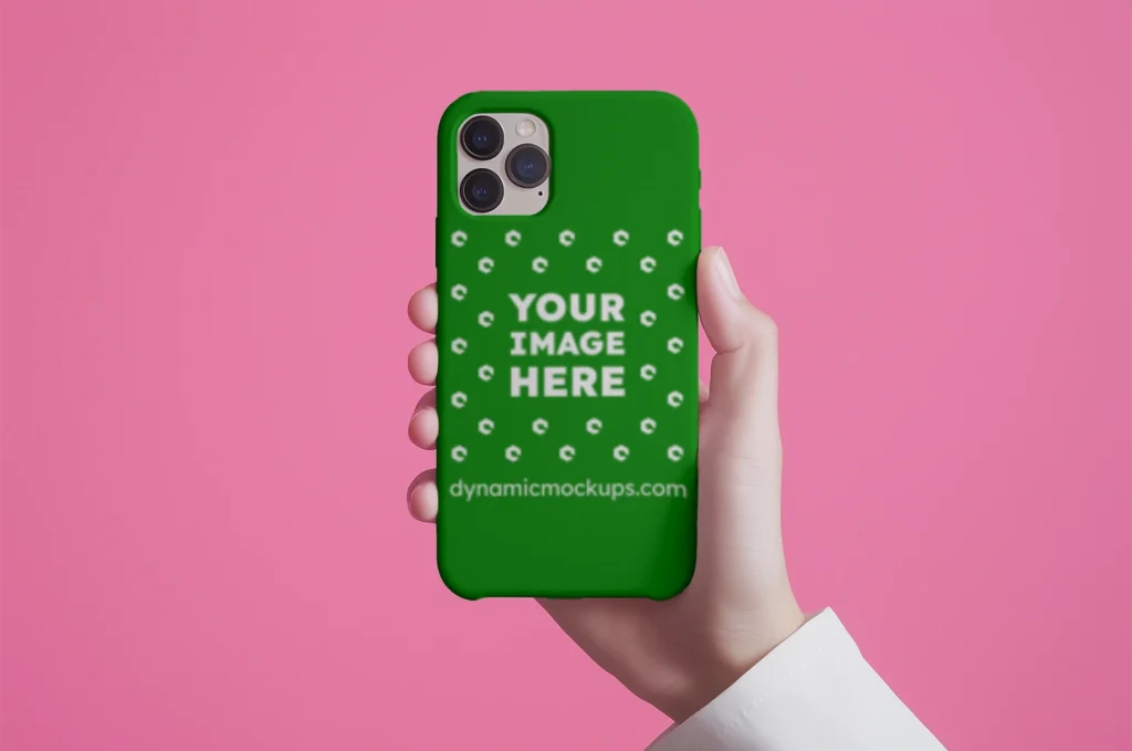 iPhone Green Phone Case Mockup Template
