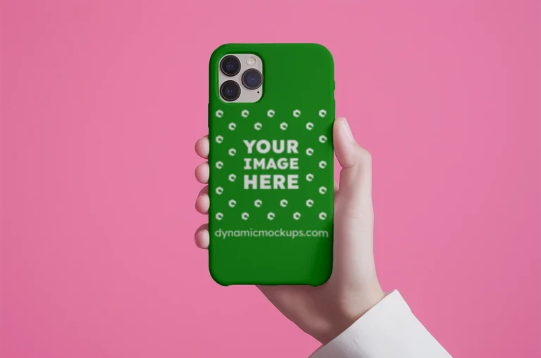 iPhone Green Phone Case Mockup Template